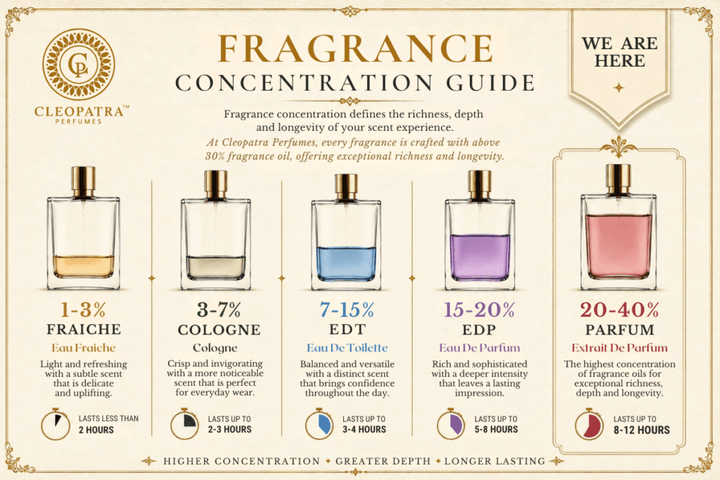Guide to discern the differences in fragrance concentrations
